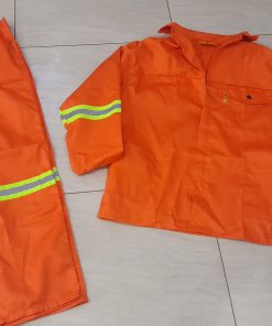 Orange Conti Suits 100% Cotton Fabric with Reflective Tape