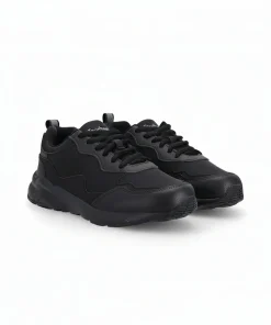 Toughees Older Kids Lace up Trainers- Black